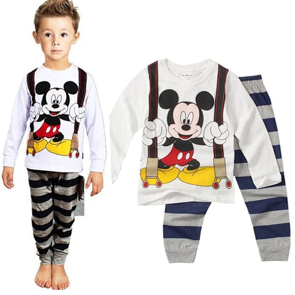 Mickey Pojkar Pyjamas Barn Pojkar Flickor 2-dels Set Långärmad Tryck Toppar+Byxor Tryck Kläder Pyjamas & Fritidskläder Barnpresent #6{ad} #6 100cm