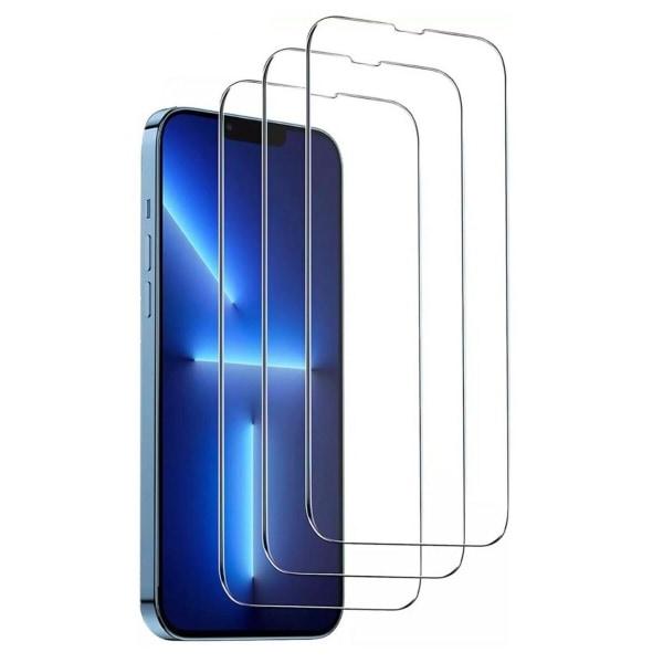 6-pack Skärmskydd iPhone 13 Pro + Ram Stark Härdat Glas C4U® Transparent iPhone 13 Pro (6.1)