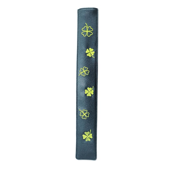 1/2/3 Premium Läder För Golf Alignment Stick Cover Fyrklöver svart fyrklöver black four leaf 2PCS
