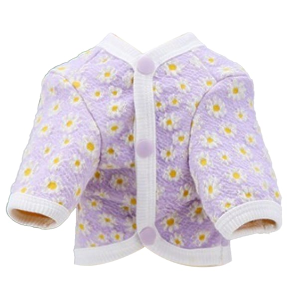 Dog Button Up T-shirts Cotton Soft Warm Breathable Stylish Cute Pet Clothes for Small Dogs Purple M