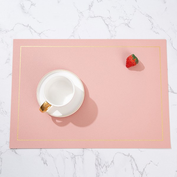 Tvättbar bordstablett set om 2, bordstablett i läder, dubbelsidigt bordstablett i färg, vändbar tvättbar bordstablett