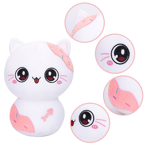 Kawaii svamp plyschleksak fylld plysch svamp söt leksak present till pojkar och flickor Mushroom White Cat