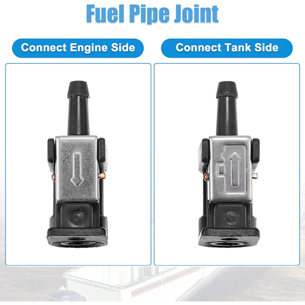 Perämoottorin polttoaineletkuliitin, 1 pari naarasliitin bensiiniletkuliitin 8 mm:n moottorille Perämoottori 6E5-24305-06-00
