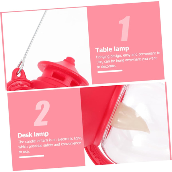 1 Set Retrolykta Utomhus Campinglampa Liten Campinglykta Röd 2-pack