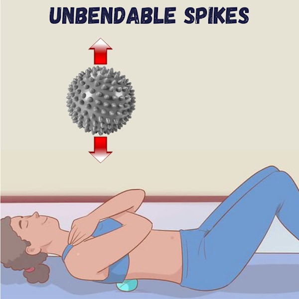 Hård Spikig Massageboll för Smärtlindring - Reflexologi, Nacke -