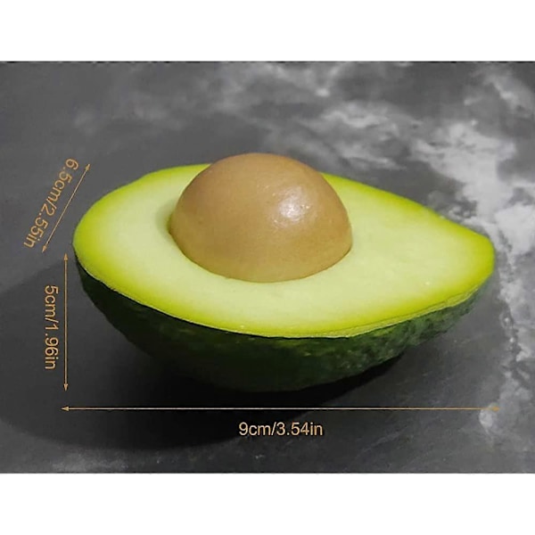 6 stk. Simulerede frugtmodeller Falske kunstige frugt Avocado figurer Livagtige plast Avocado rekvisit Dekoration til hjem fest festival vindue shoppingcenter Half Avocado 7.95 x 7.01 x 2.09 inches