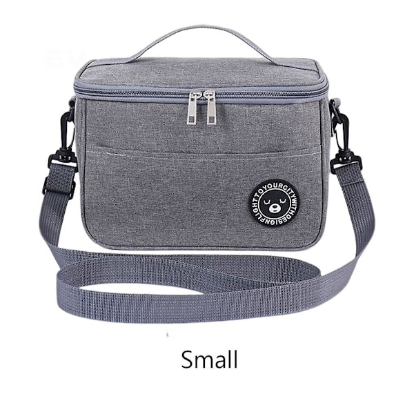 Lunch Bag Food Cooler Bags Multifunktionell Behållare Tote Case För Kontor Arbete Skola Strand Resa Grey S