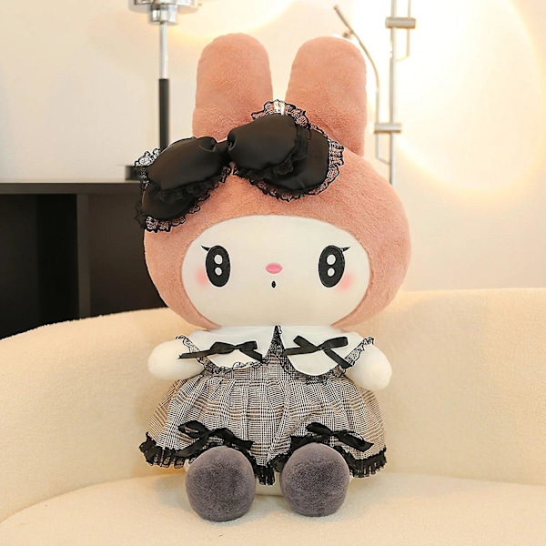 25cm Sanrio Kuromi My Melody Pehmolelu Suuri Koko Kawaii Goottilainen Pieni Paholainen Pehmolelut Pehmeä Täytetty Rättejä