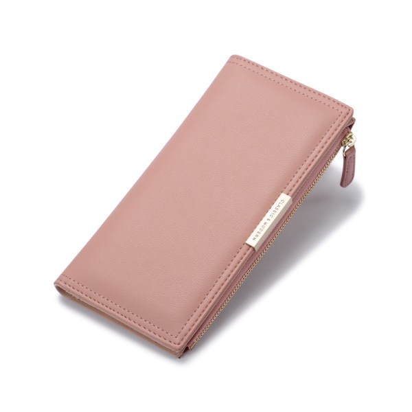 Damplånbok - Lång plånbok med flera kort Pink