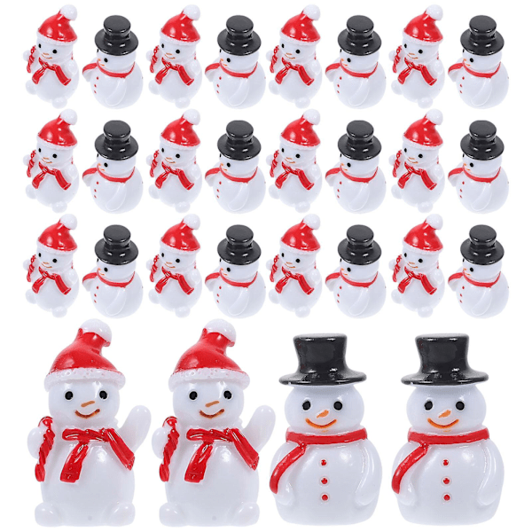 40pcs Christmas Miniatures Mini Snowman Ornaments Miniature Snowman Figurines Decors