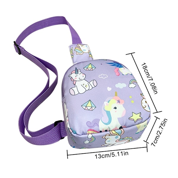 Fashionabla Barn Crossbody-väska Söt Trend Axelväska Dragkedjeväska Tecknad Dinosaurie Tryck Barn