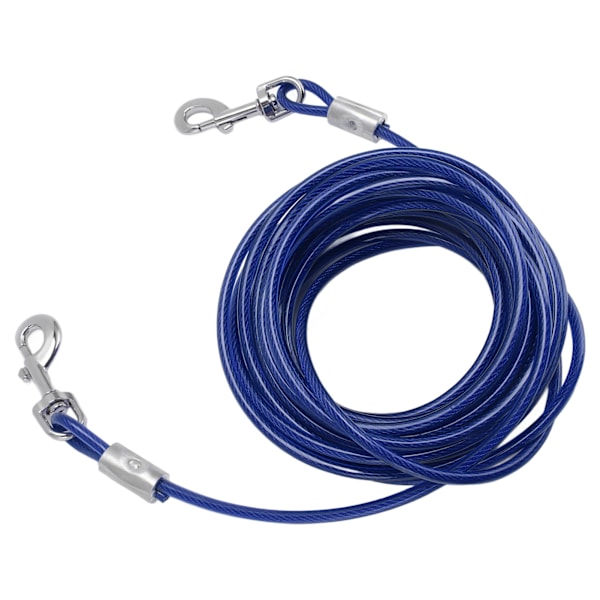 Hunde Line Kabel Ståltråd Dobbelt Hoved Bid Resistent Udendørs Camping Hunde Line Til Små Mellemstore Hunde Blå 6mmx5m / 0.24inx16.4ft