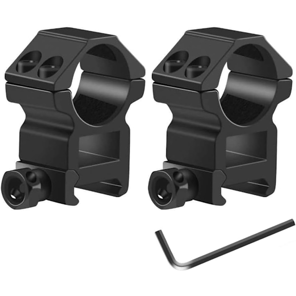 Kiikaritähtäimen renkaat, korkea profiili, 1 tuuman kiikaritähtäimen kiinnikkeet 20 mm Picatinny-kiskoon, 2 kpl/pakkaus【ad】