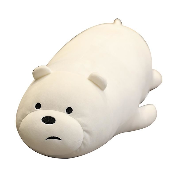 Blød bamse bamser, sød smiley bamse plyslegetøj, bamse plys krammepude, gaver til børn sovende Kawaii pude White 38cm