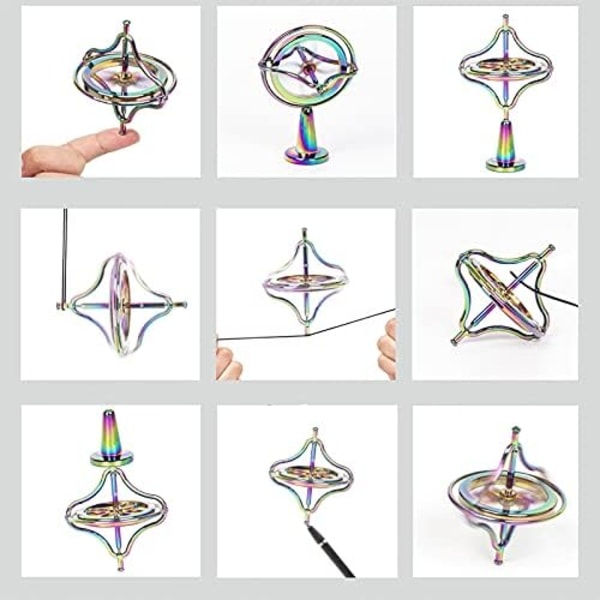 Metallisk Gyroskop Anti-Gravitation Snurrande Topp Balansleksak Present (Guld)