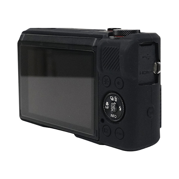 Blødt silikoneetui med linsebeskytter til Canon PowerShot G7 X Mark III / G7X3{ad} Svart