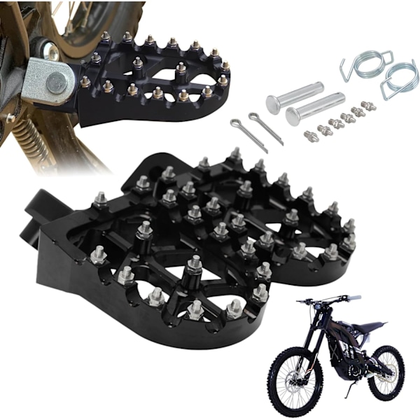 Bike Foot Pegs-Lightweight Spring Foot Pegs for CT125/Surron/Light Bee/Sur Ron S/Sur Ron X/X160/X260-Black