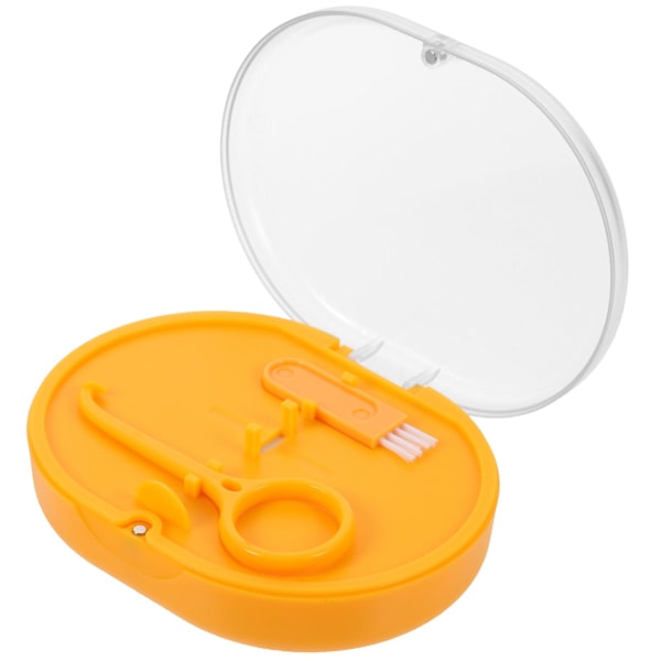 1 Set of Retainer Case with Mirror Magnetic Retainer Box Portable Retainer Box Travel Denture Case