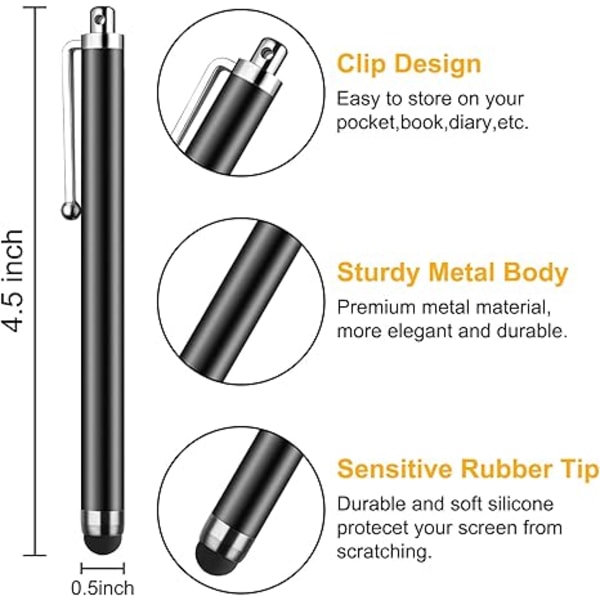 Stylus Pen [10 stk.] Universal Kapacitiv Touch Screen Penne til Tablets, iPad Mini, iPad Pro, iPad Air, Smartphones - Flere Farver