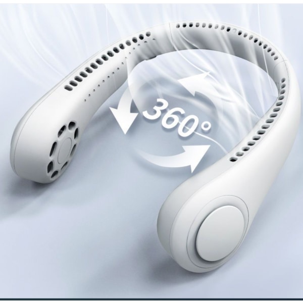 Bärbar USB med bladhack fläkt, 360 ° luftflöde mute (vit)