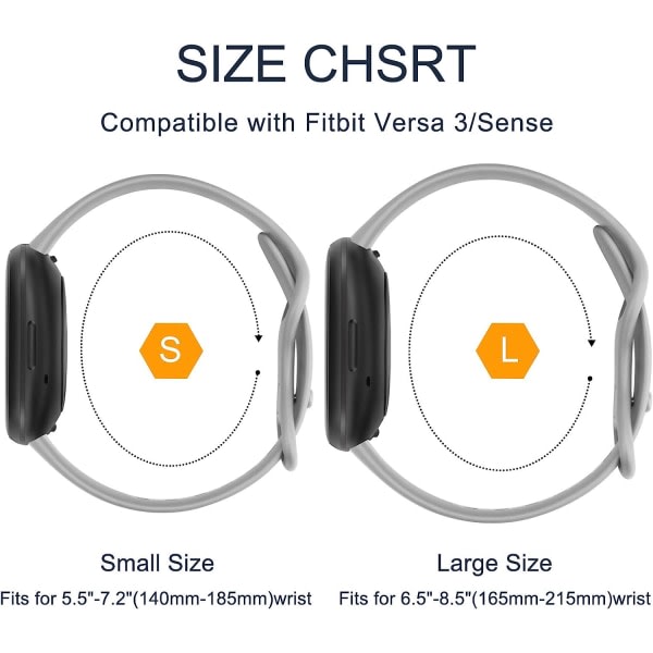 [3-pack] Rem kompatibel för Fitbit Versa 3-rem/Fitbit Sense-rem, mjuk silikonrem för Fitbit Versa 3 / Fitbit Sense Smart Watch