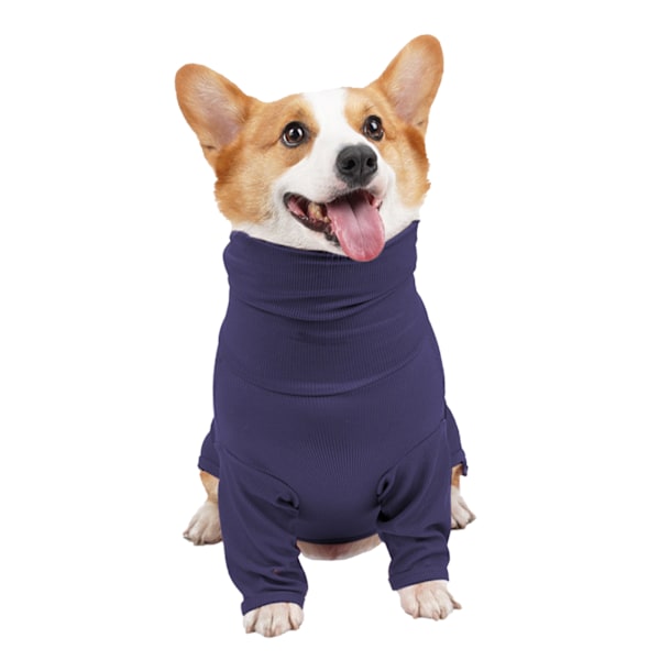 Hundepyjamas Strækbar Blød Hundetrøje Åndbar Hundebeklædning Pet Angst Relief Sweater Med Ben Til Sommer Indendørs Udendørs Mørkeblå XXS