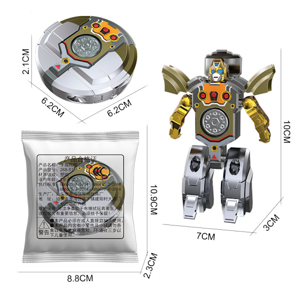 Fingertopps Finger Gyro Mekanisk Transformation Robot Falltålig och Transformerbar (Silver) silver