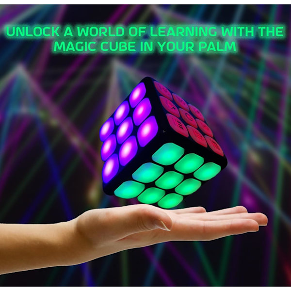 Magic Cube | Blinkende Terning | 7-i-1 Håndholdt Spil til Børn | Hukommelse & Hjernetræning