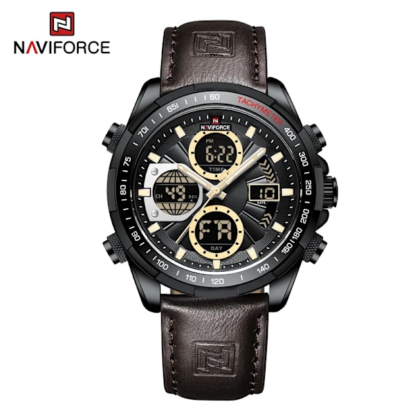 NAVIFORCE Militärklockor för Män Lyx Sport Chronograf Alarm Armbandsur Vattentät Quartz Stor Klocka Digital Herrklocka BYBDN