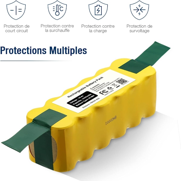 5000mAh 14.4V NiMH Ersättningsbatteri Kompatibelt med Roomba 500 510 520 530 532 535 540 555 560 600 610 620