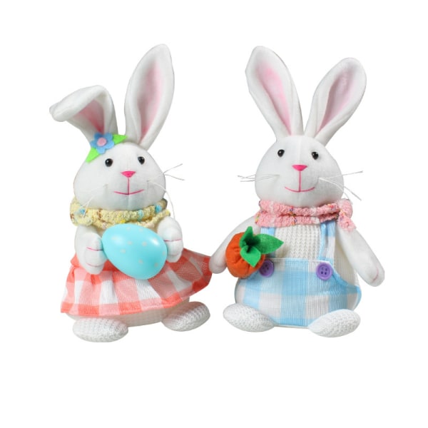 2pcs Easter Standing Rabbit Toy, Cartoon Cute Light Up Desktop Decoration