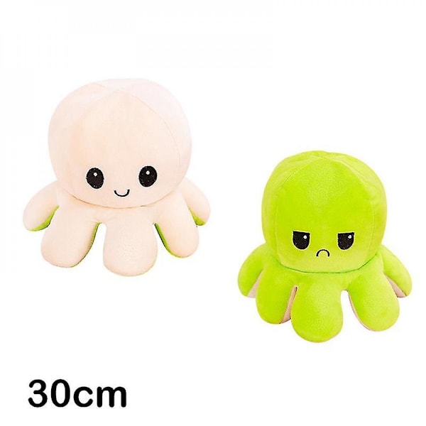 30/40cm Reversible Octopus Plush Doll With Double-sided Pattern Stuffed Cartoon WHO