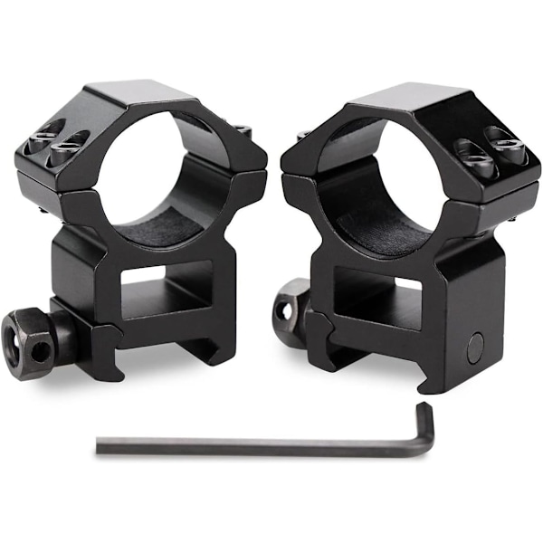 Kikkertringe, højprofil kikkertmontering 1 tomme kikkertmonteringer til 20 mm Picatinny-skinne, 2 stk./pakke【ad】