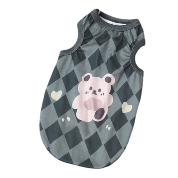 Dog vest Soft lightweight fashionable puppy linen for summer home outdoor square bear style S