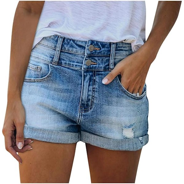 Jeanbyxor för Kvinnor Bell Bottom - Dam Denim Shorts Tvätta - Elastisk Mode Oregelbunden Lösa Kvinnors Jeans - Jean Platta Stövlar