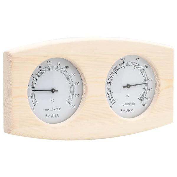 vidaXL 2-i-1 Bastutermometer & Hygrometer Timglas Set Massiv Furu 700