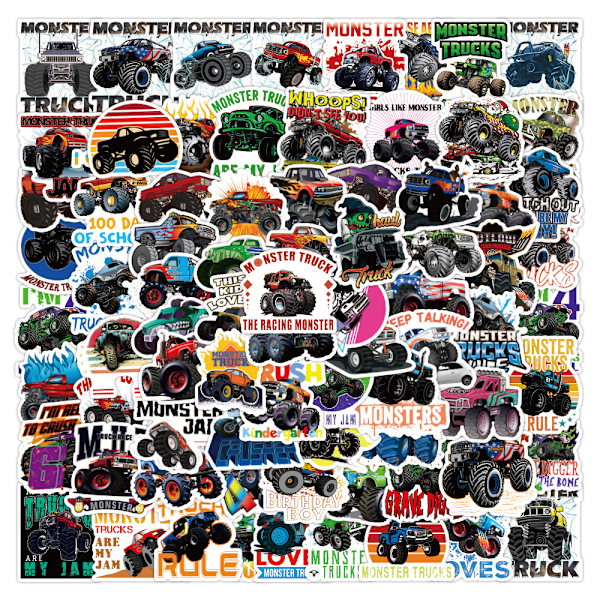 Big Truck A+B-100pcs Decals Aesthetic Waterproof Vinyl Pack Stickers for Water Bottle Laptop Skateboard DIY Party