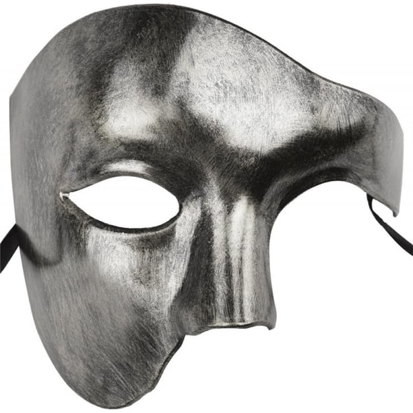 Dekorativ halvansiktsmask Plast ögonmask Halloween ansiktsmask Silver