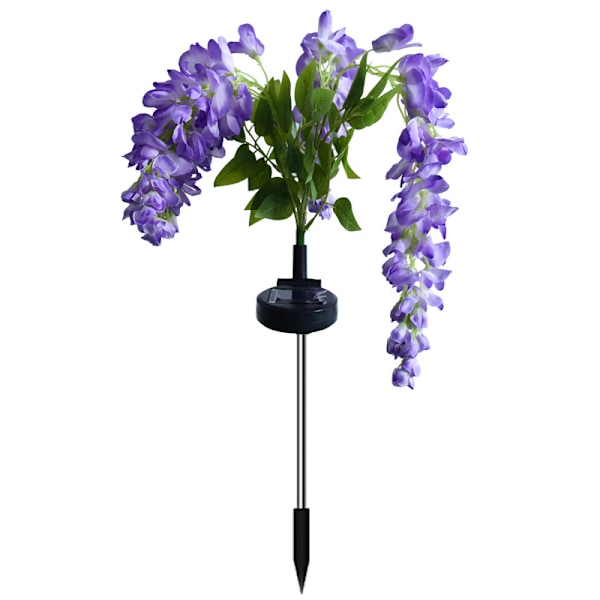Aurinkokennokäyttöiset simuloidut wisteriakukkalampet, vedenpitävät ulkokäyttöön tarkoitetut maavalaisimet, aurinkokennokäyttöiset nurmikkolamput, puutarhan ja pihan koristelamput 2 kpl
