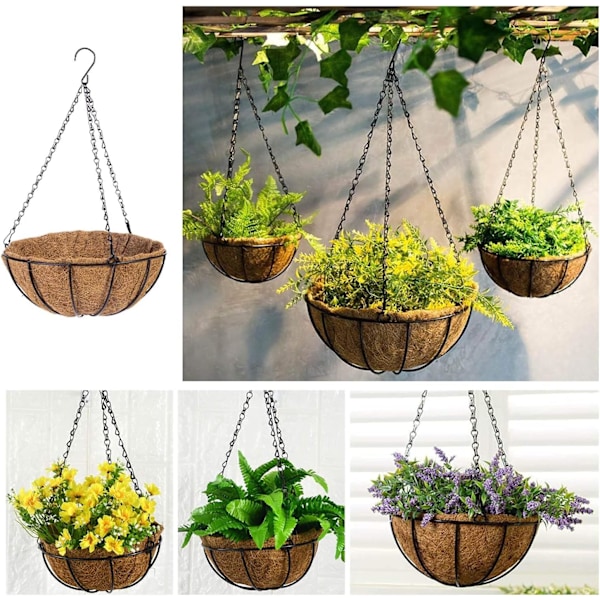 2 Runda Kokosnötfoder Ø35 cm (14 tum) Hängande Korg Kokosfoder Utbytbart