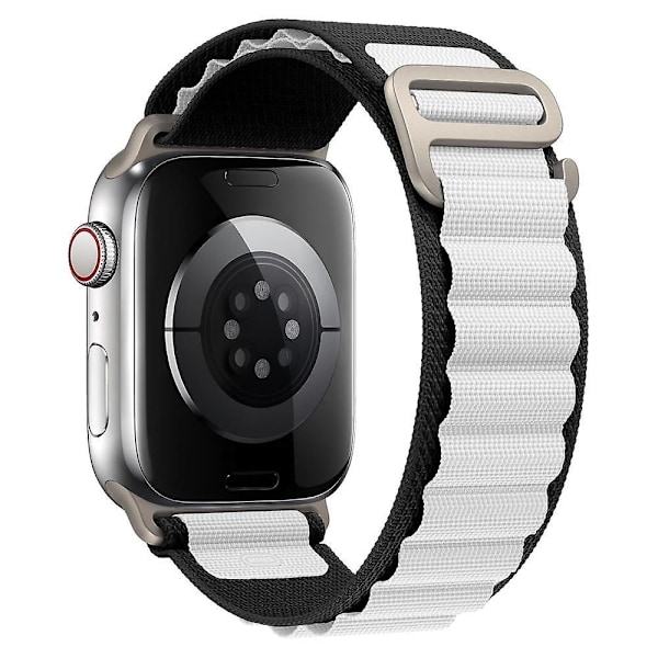 Alpine Loop-rem til Apple Watch-rem 49 mm 44 mm 40 mm 45 mm 41 mm 42 mm 38 mm 38 40 44 45 mm armbånd iWatch Ultra Series 7 6 3 Se 8 sort-hvid black-white 38 40 41mm