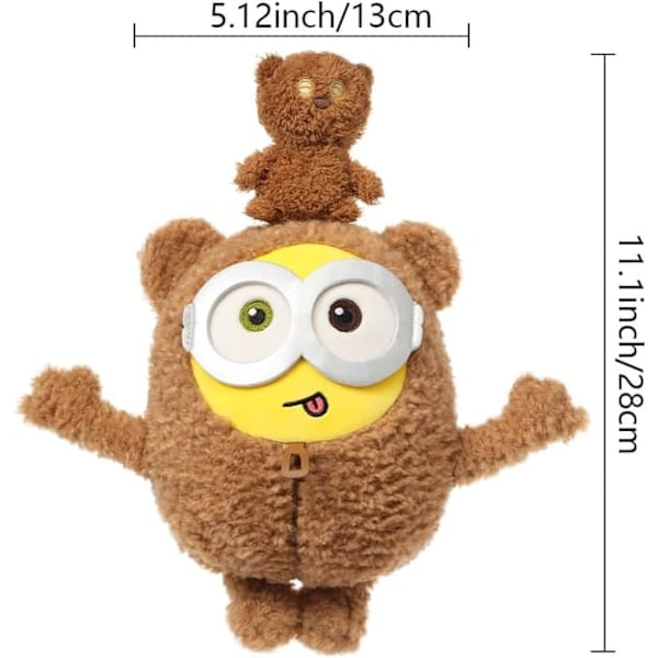 MINISO 28cm Bob+Tim Kostym Minions Plyschleksak, Söt Sovkompis Gosedjur Kawaii Plyschkudde för Barn Pojkar Flickor_qq