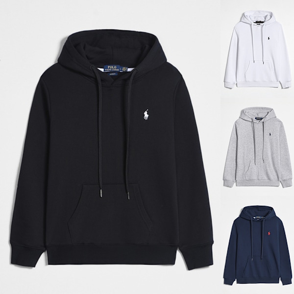 PoloRalphLauren Oversized Ensfarvet Sweater til Mænd - Herre Rund Hals Langærmet Casual Hættetrøje Letvægts Løstsiddende Sweater DD D XL