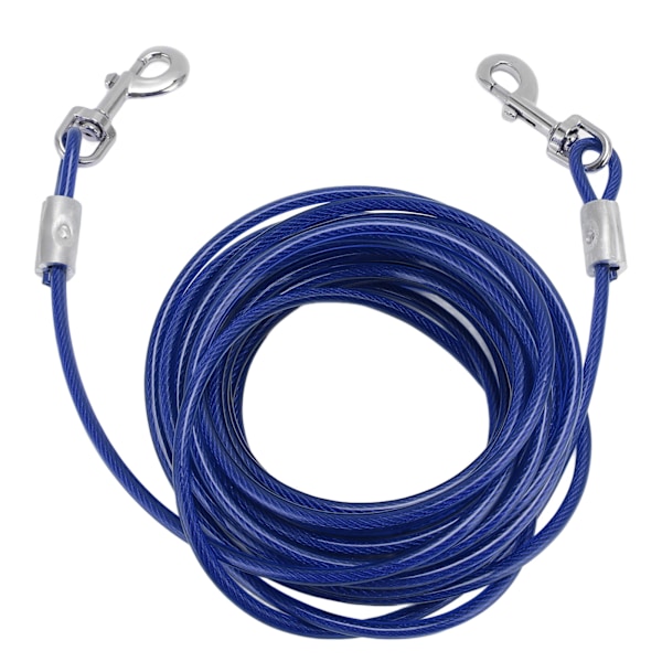 Hunde Line Kabel Ståltråd Dobbelt Hoved Bid Resistent Udendørs Camping Hunde Line til Små Mellemstore Hunde Blå 6mmx3 meter / 0.24inx9.8ft