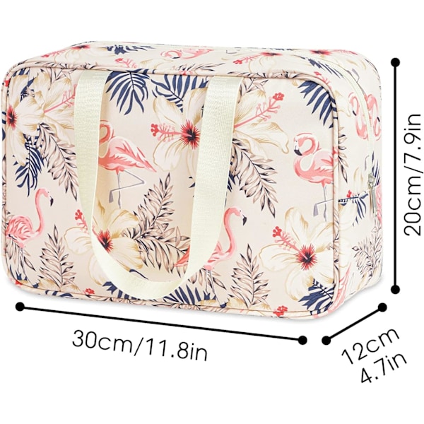 Naisten Kosmetiikkakassi Matkakassi (Beige Flamingo)