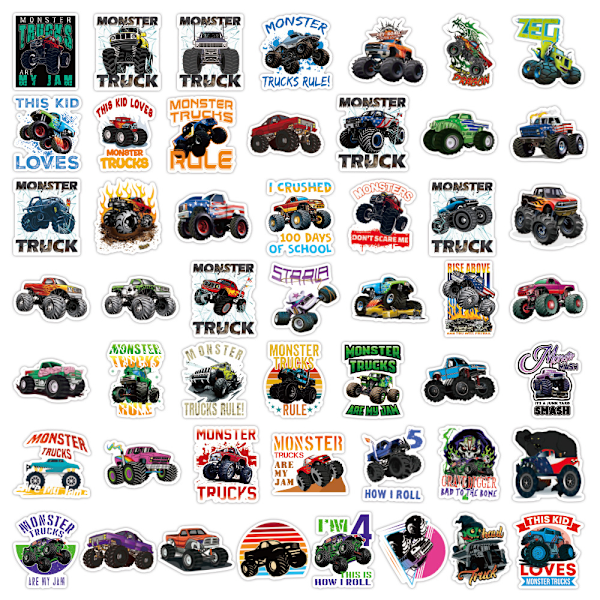 Big Truck A-50 pcs Decals Aesthetic Waterproof Vinyl Pack Stickers for Water Bottle Laptop Skateboard DIY Party