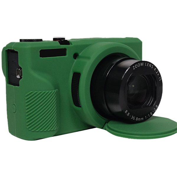 Blødt silikoneetui med linsebeskytter til Canon PowerShot G7 X Mark III / G7X3{ad} Grön