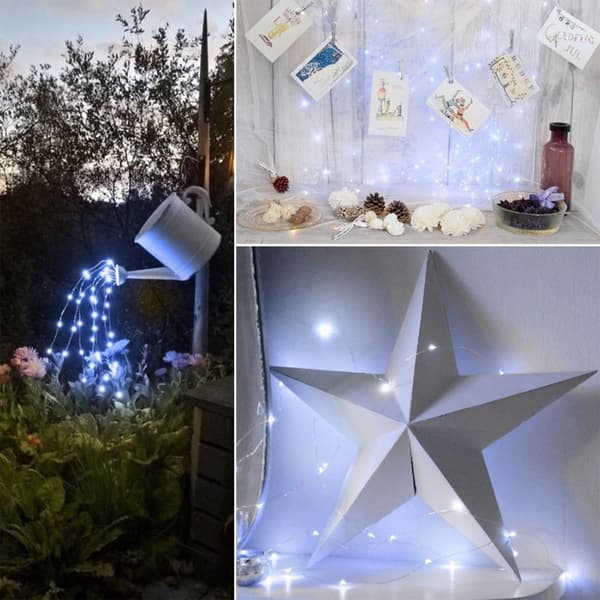 Solar LED Light Vattentät LED Copper Lights Varmvit