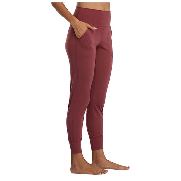 Hög midja Yoga Jogger Pants Vinröd XL