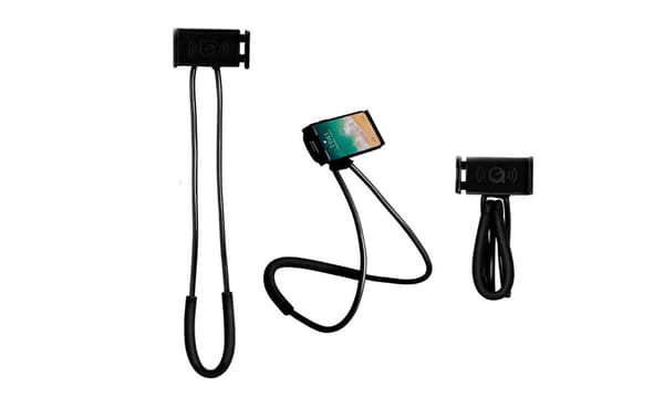 Universaljusterbart telefonhalsstativ Svart